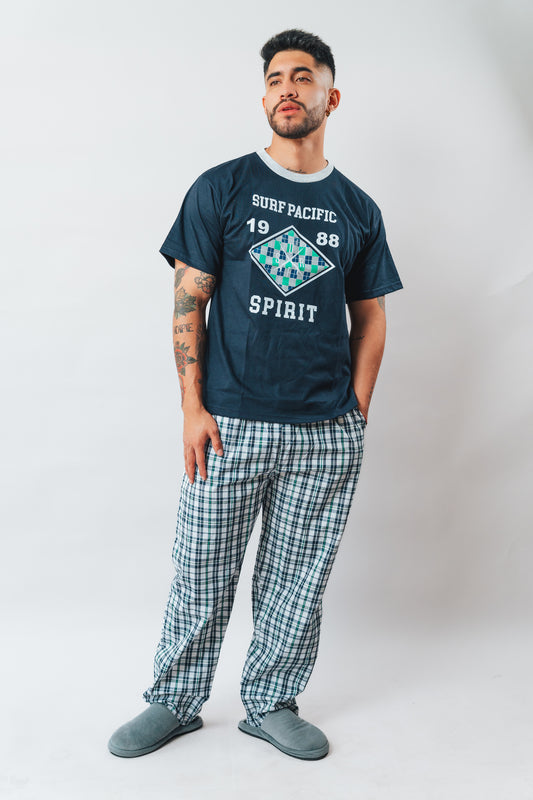 Pijama Manga Corta a Cuadros